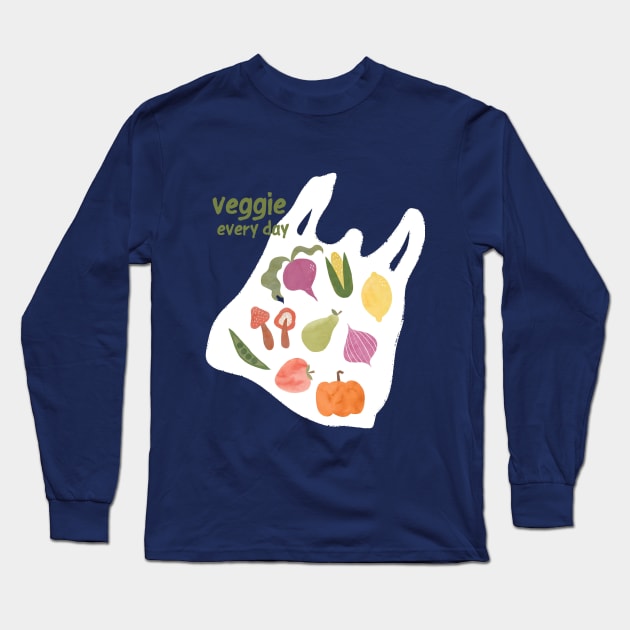 veggie every day / vegetables Long Sleeve T-Shirt by mojistory